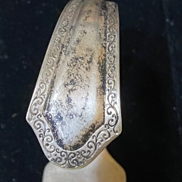 Vintage Home Crest Silverplate Fork Bracelet With Scroll Design & Curved Accents - Picture 6 of 8